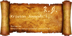 Kriston Juvenál névjegykártya